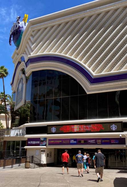 Guests arrive as the doors at Harrah's are open for business again following the coronavirus pa ...