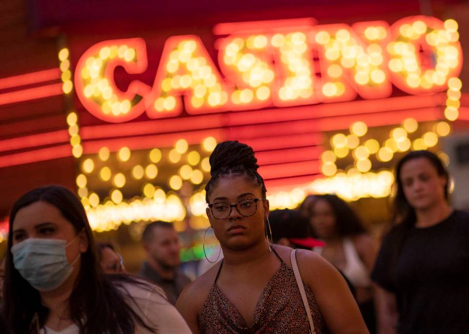 Some wore masks while others did not at Fremont Street Experience on Friday, June 5, 2020 in La ...