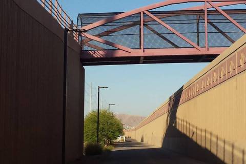 This pedestrian bridge crosses over busy St. Rose Parkway to Cactus Wren Park. (Natalie Burt)