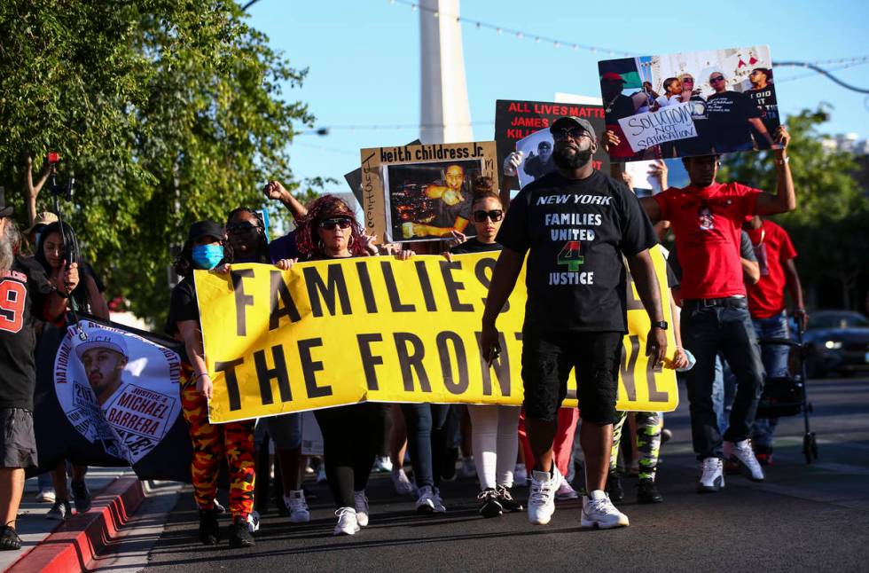 Victor Dempsey, whose brother, Delrawn Small, was shot and killed by an NYPD officer, helps lea ...