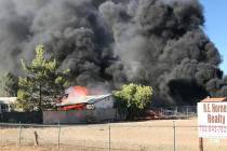 An unoccupied home in the 6000 block of Vicki Ann Road in Pahrump caught fire about 6 p.m. Sund ...