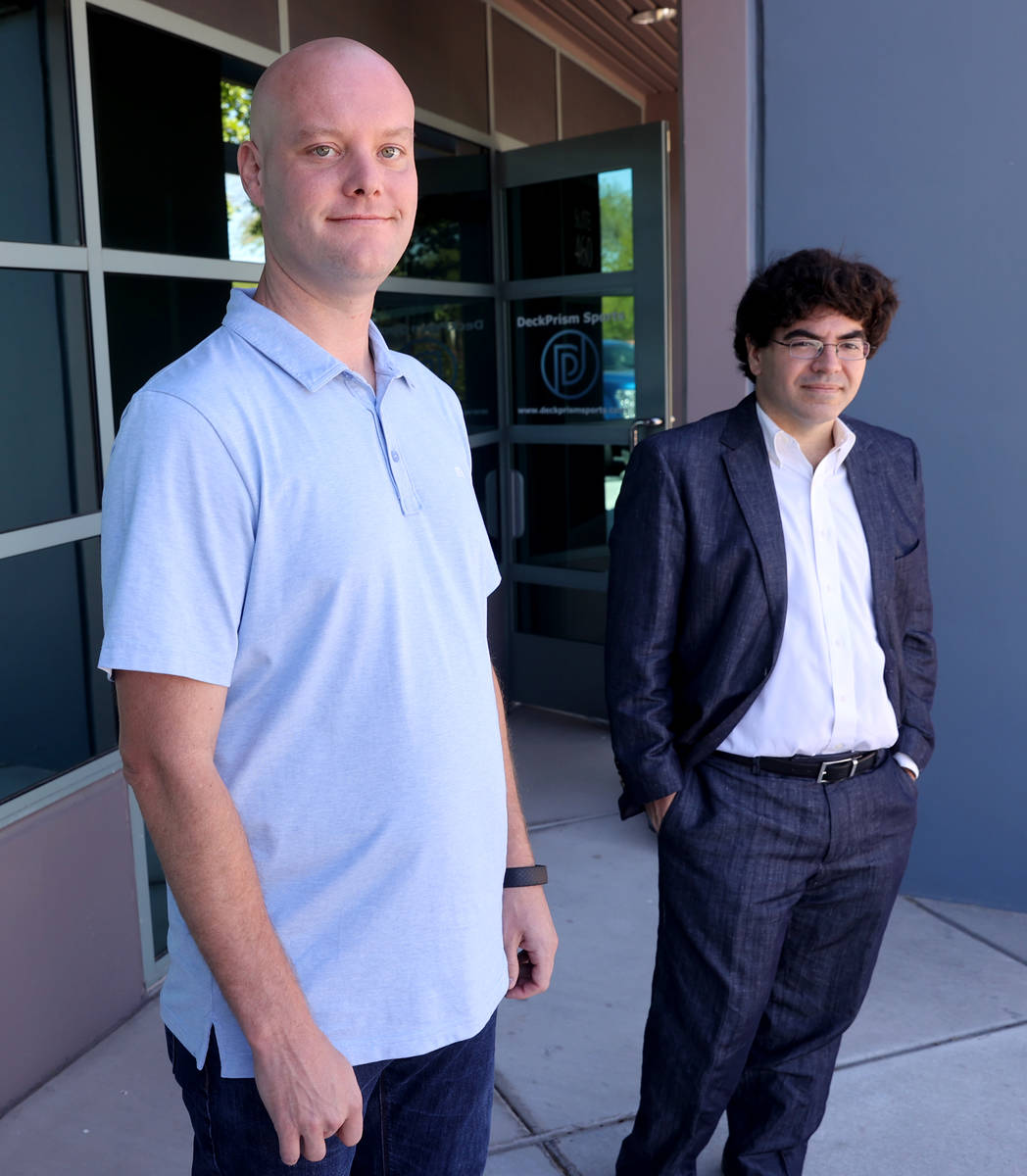 Matthew Davidow, left, and Ed Miller, co-founders of in-play betting company Deck Prism Sports, ...