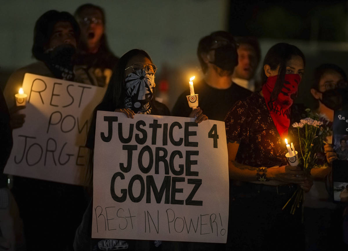 Friends, family and supporters of Jorge Gomez, the man who was fatally shot last week by Metro ...