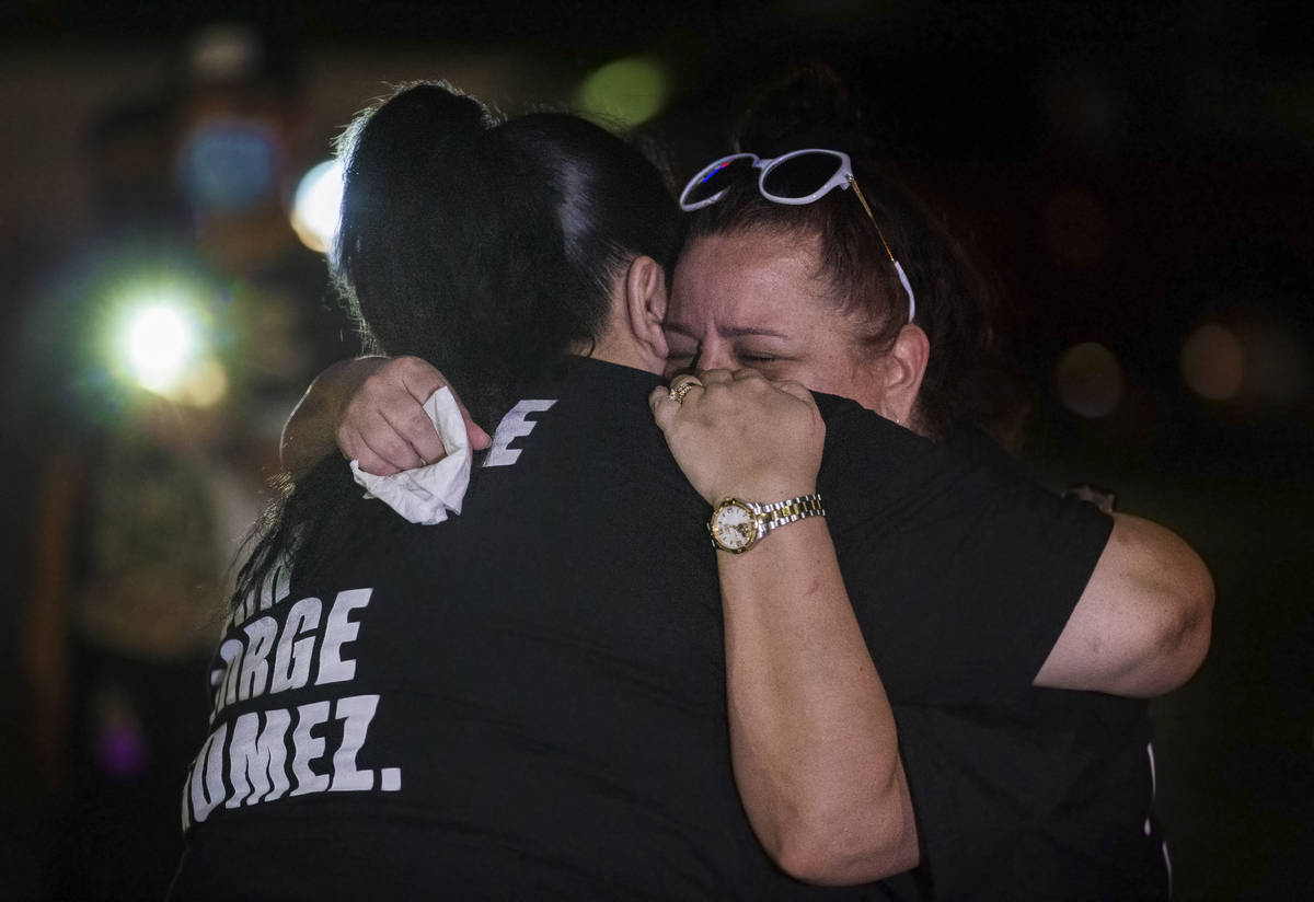 Jeannie Llera, right, mother of Jorge Gomez, the man who was fatally shot last week by Metro du ...