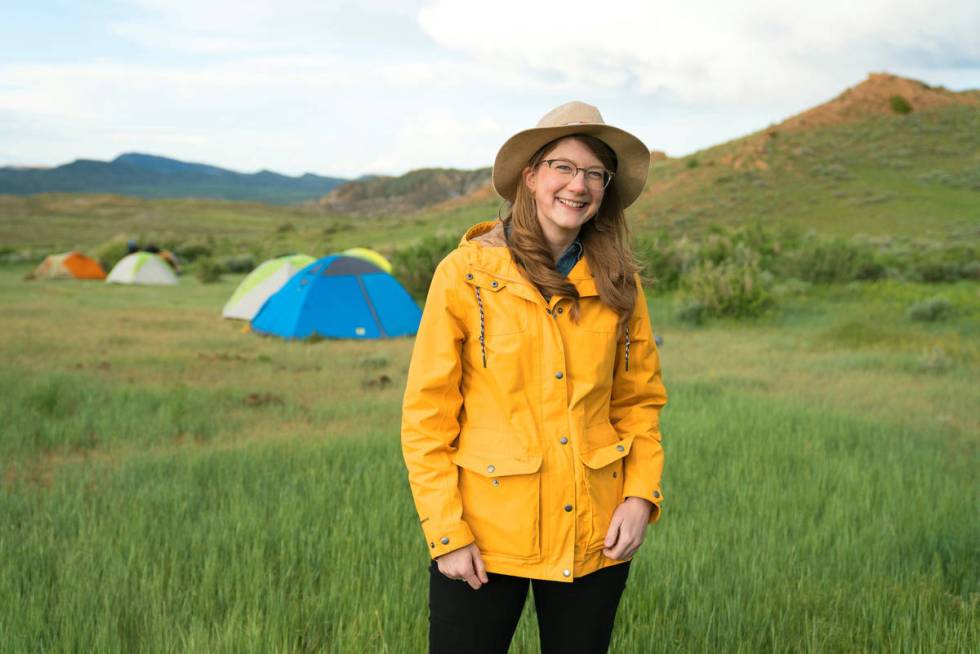 Emily Graslie just outside Hanna WY Prehistoric Road Trip Photo credit Julie Florio and WTTW