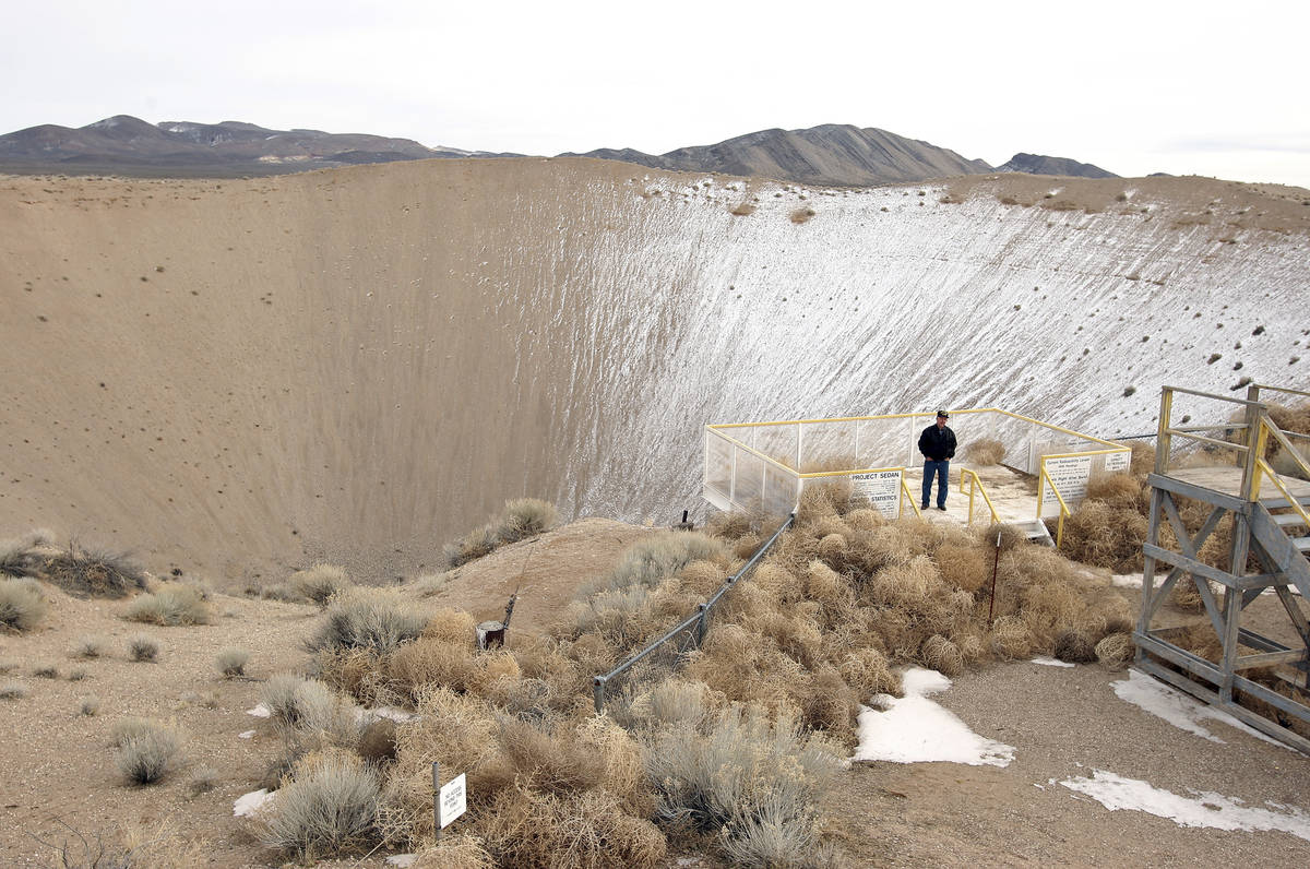 JOHN GURZINSKI/LAS VEGAS REVIEW-JOURNAL Nevada Test Site historian Ernie Williams stands Jan. ...