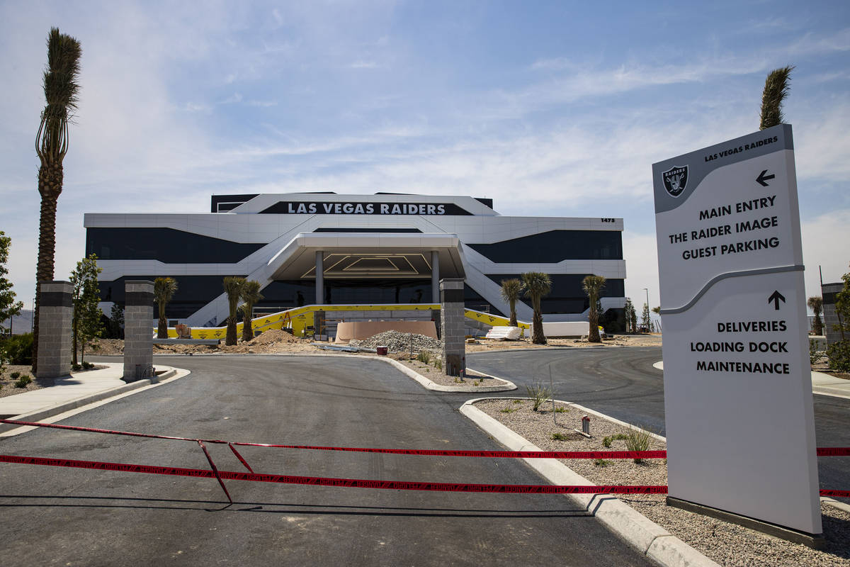 Construction continues at the Las Vegas Raiders team headquarters in Henderson on Friday, June ...