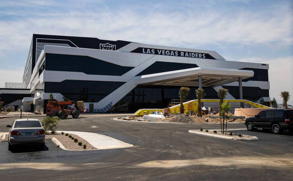 Construction continues at the Las Vegas Raiders team headquarters in Henderson on Friday, June ...