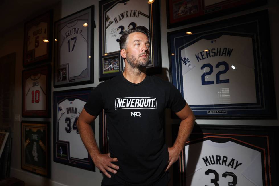 Professional baseball player Brandon Kintzler at his home in Las Vegas, Friday, June 12, 2020. ...