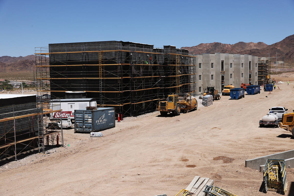 Construction of the first on-campus student housing at Nevada State College in Henderson, Thurs ...