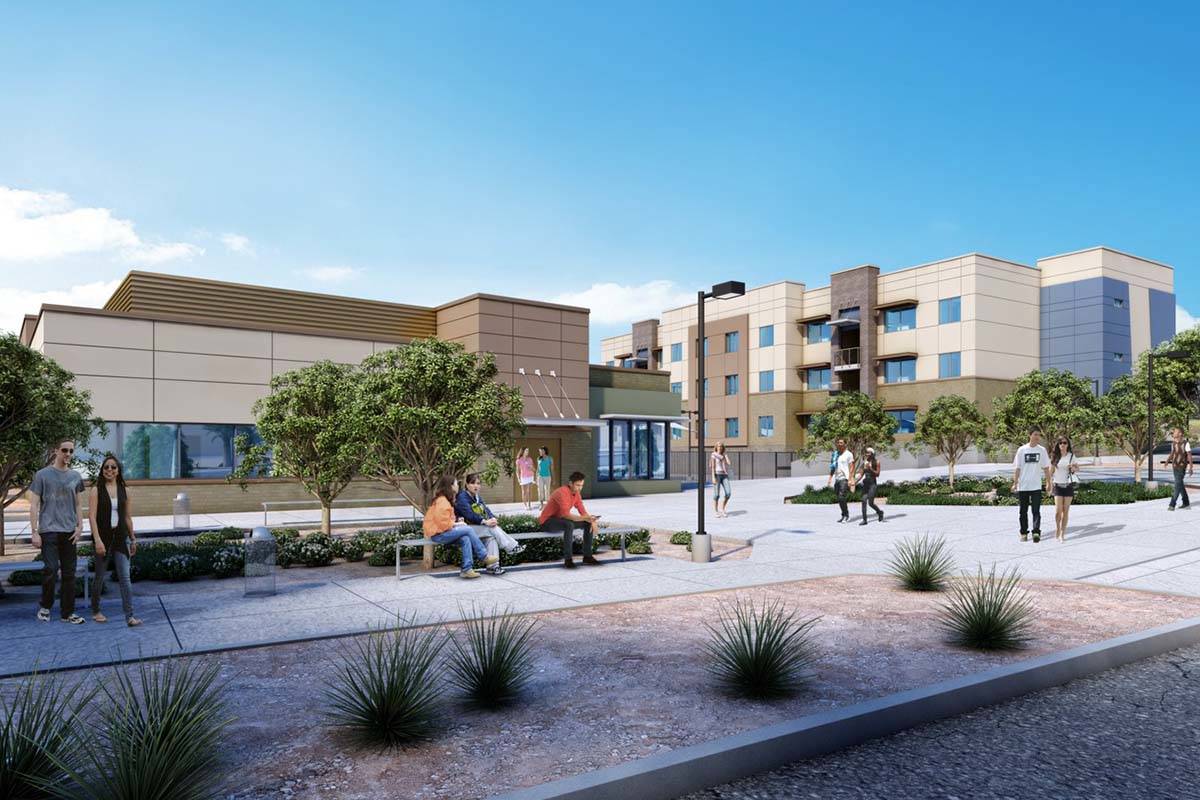 An artist rendering shows The Village at Nevada State College. Construction is slated for compl ...