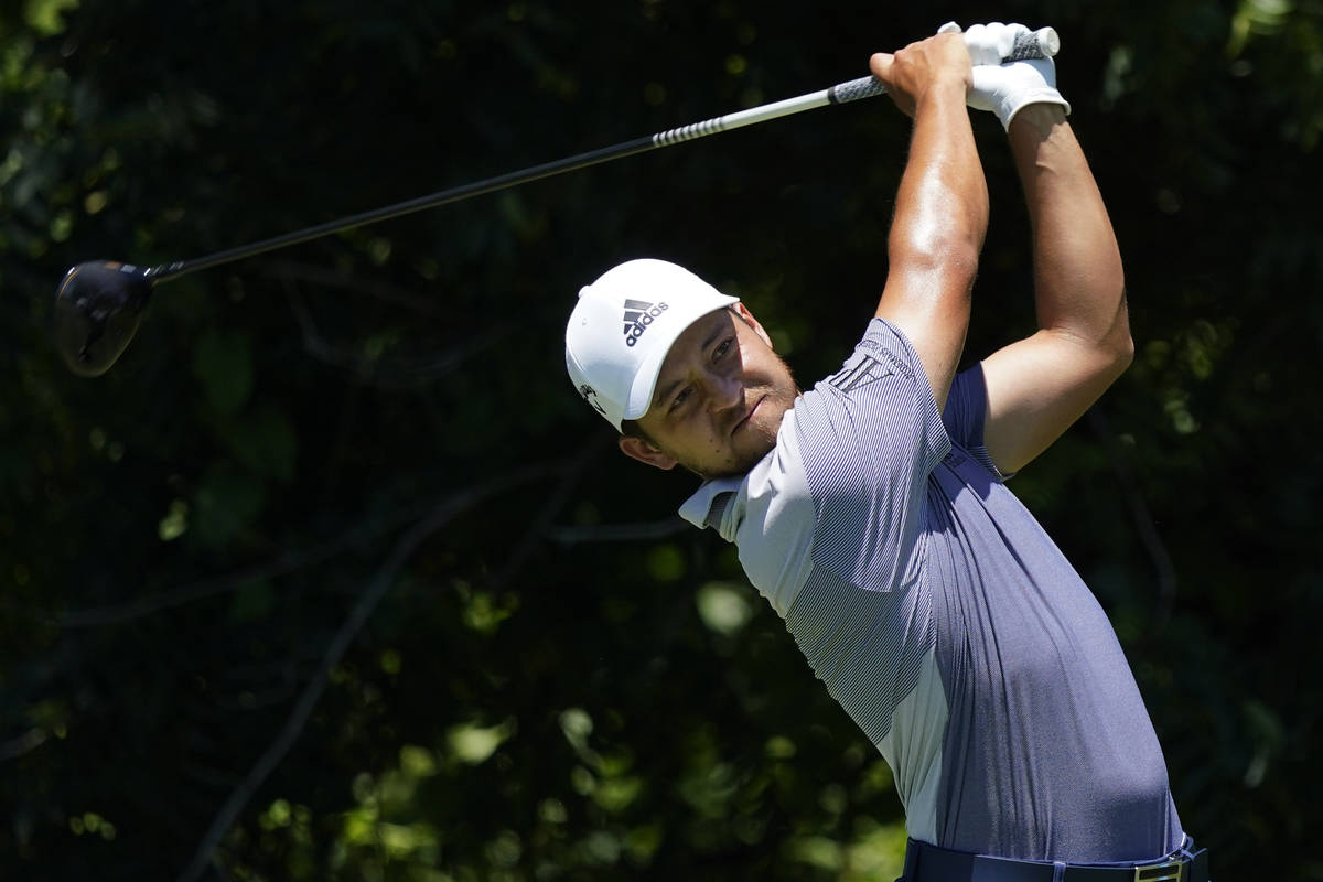 Xander Schauffele tees off on the sixth hole during the final round of the Charles Schwab Chall ...