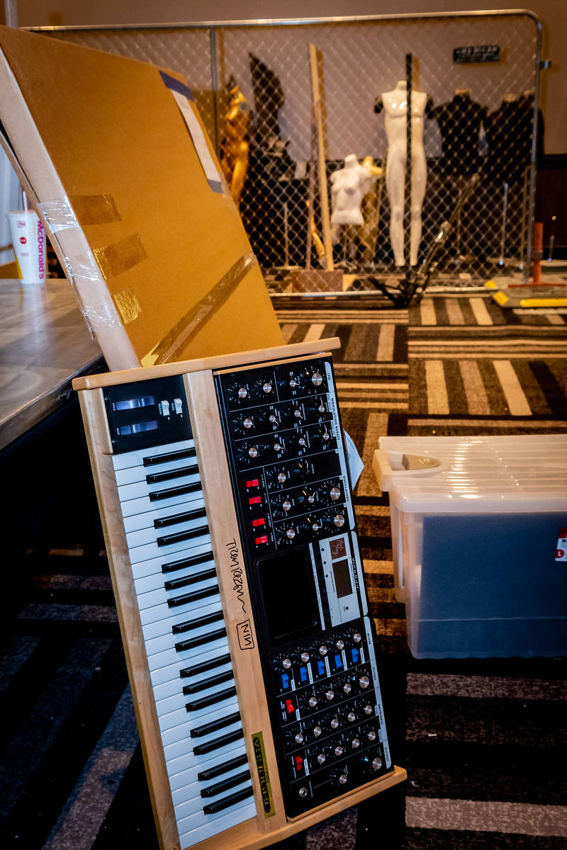 A synthesizer autographed by Trent Reznor of Nine Inch Nails is among the items taken out of th ...