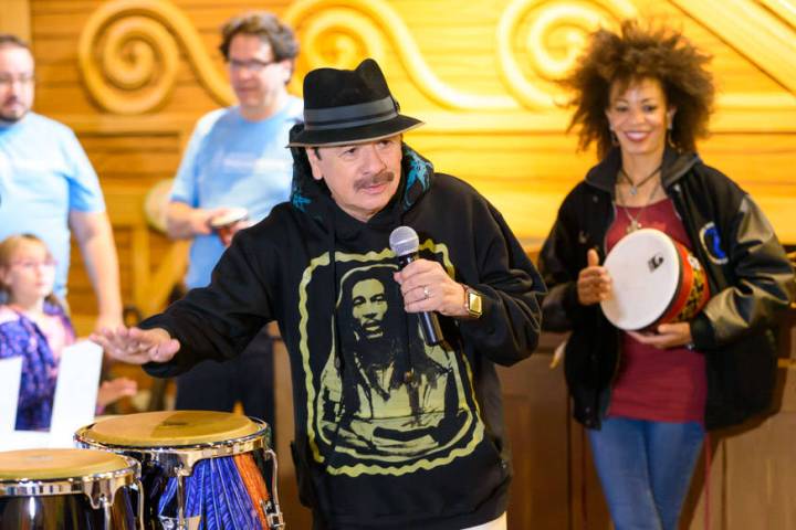 Carlos Santana and Cindy Blackman Santana appear at a Discovery Children's Museum as part of th ...