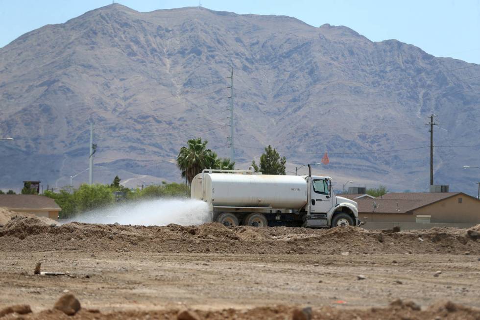 The site of the torn down Myrtle Tate Elementary School in Las Vegas, Wednesday, June 24, 2020. ...