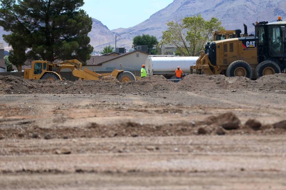 The site of the torn down Myrtle Tate Elementary School in Las Vegas, Wednesday, June 24, 2020. ...