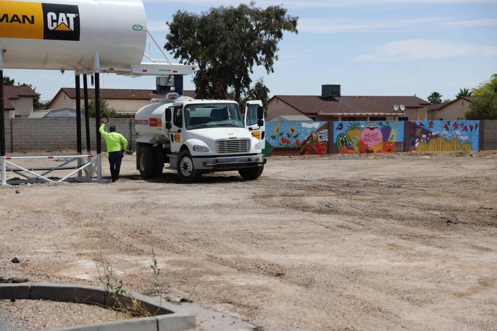 The site of the torn down Myrtle Tate Elementary School in Las Vegas, Wednesday, June 24, 2020. ...