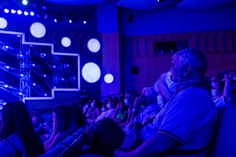 The audience is shown at the reopening of "Wow To The Future" at Isrotel Royal's Garden Theater ...