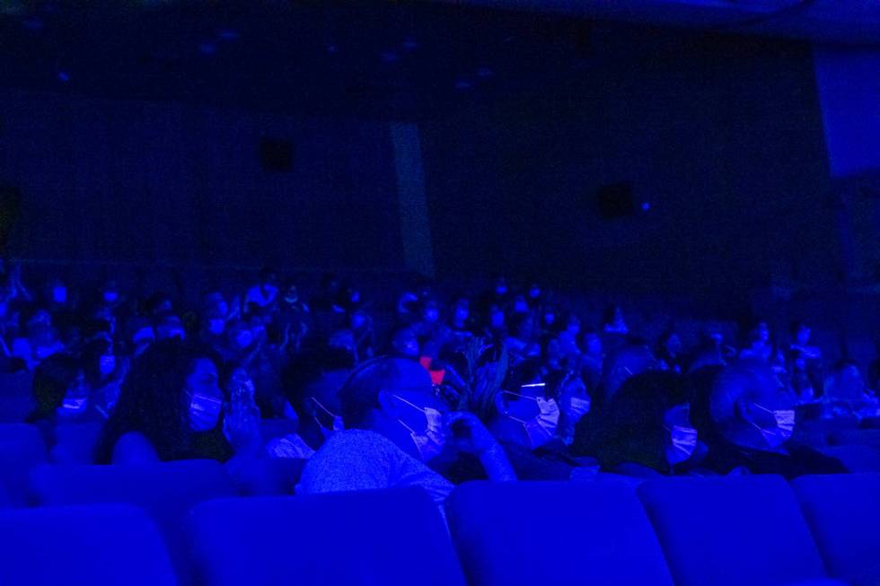 The audience is shown at the reopening of "Wow To The Future" at Isrotel Royal's Garden Theater ...