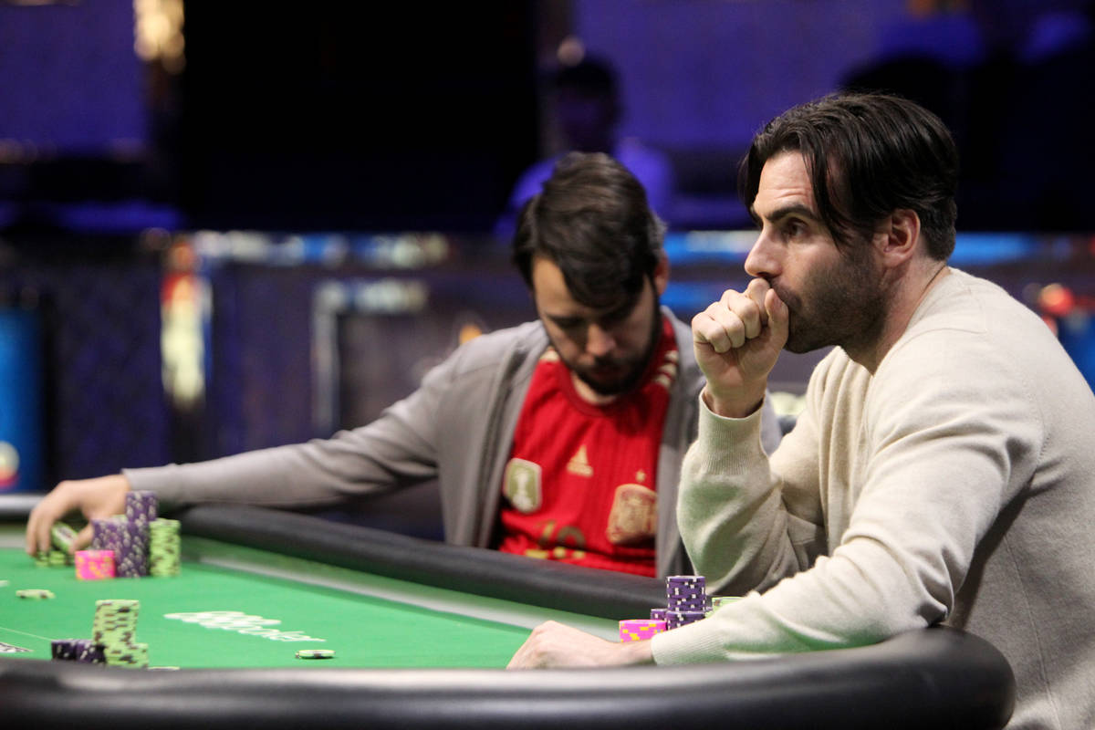 Olivier Busquet, right, participates in the Millionaire Maker at the Rio hotel-casino on Tuesda ...