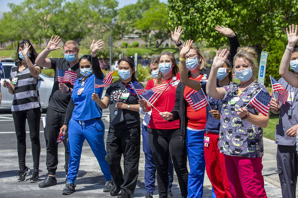 The “Community Cheers Parade” includes nurses, police officers and teachers. (Summerlin)