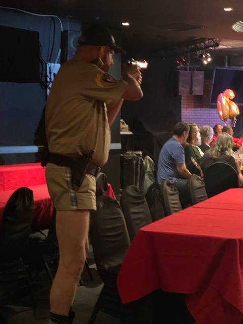 Eric Post is shown during the final performance of "Marriage Can Be Murder" at The Showroom at ...