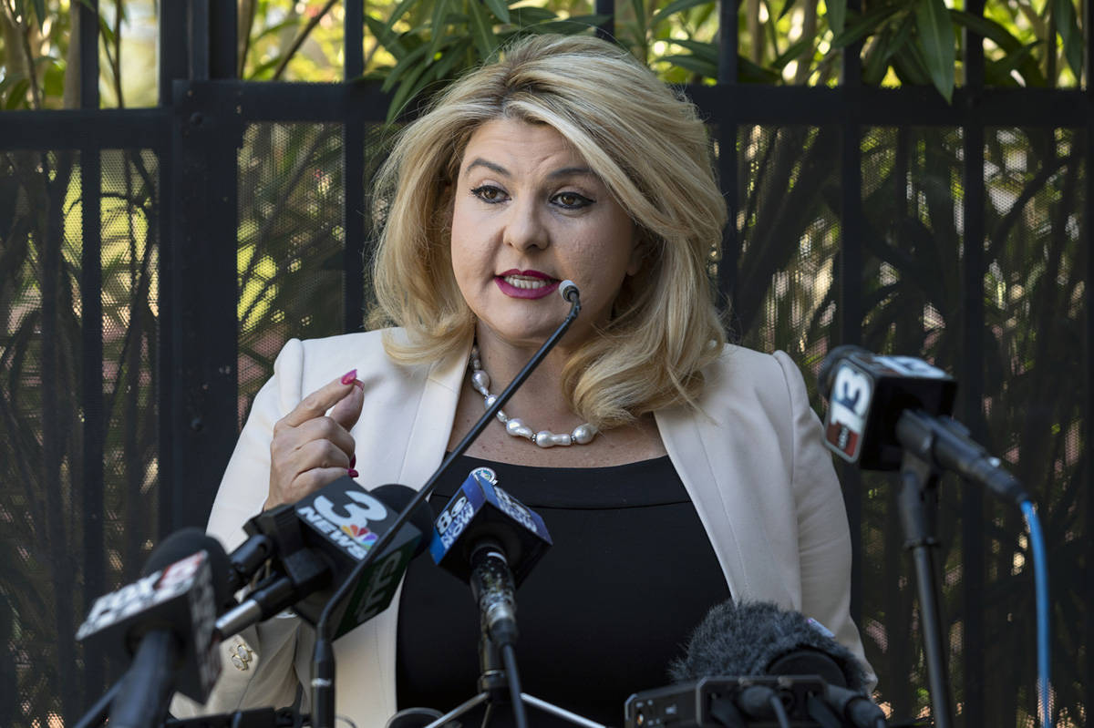 Las Vegas Councilwoman Michele Fiore holds a news conference at her home in Las Vegas on Thursd ...