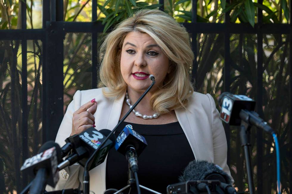 Las Vegas Councilwoman Michele Fiore holds a news conference at her home in Las Vegas on Thursd ...