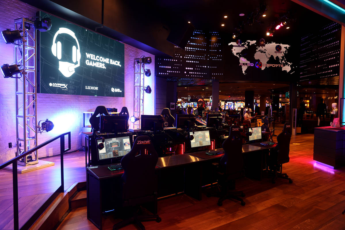 The lobby of HyperX Esports Arena at Luxor on the Strip in Las Vegas Thursday, June 25, 2020. ( ...