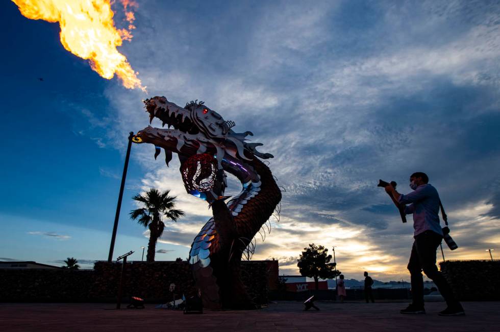 Photographer Wade Vandervort, of the Las Vegas Sun, takes a picture of "El Scorcho" b ...