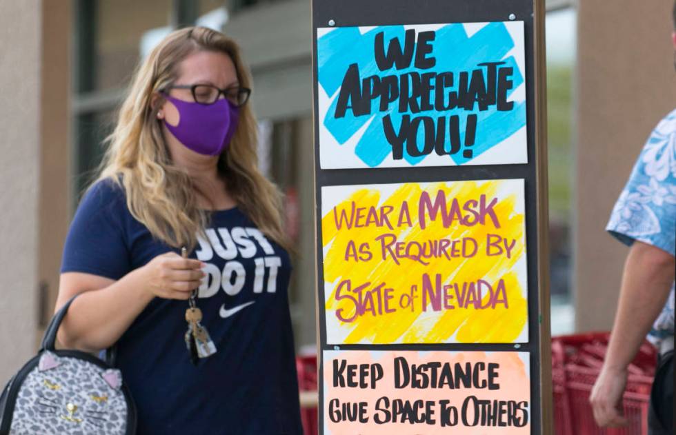 Customers line up to enter Trader Joe's on Friday, June 26, 2020, in Henderson. Starting Friday ...