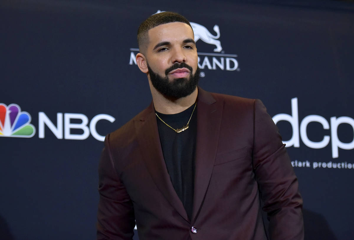 FILE - This May 1, 2019 file photo shows Drake at the Billboard Music Awards in Las Vegas. Dra ...