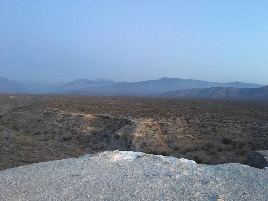 The view of the Mahogany Fire at Mount Charleston on Monday, June 29, 2020, from Kyle Canyon Ro ...