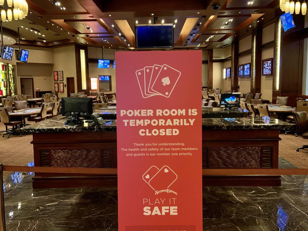 The Red Rock Resort poker room was closed Monday but is set to reopen Aug. 3. (Jim Barnes/Las V ...