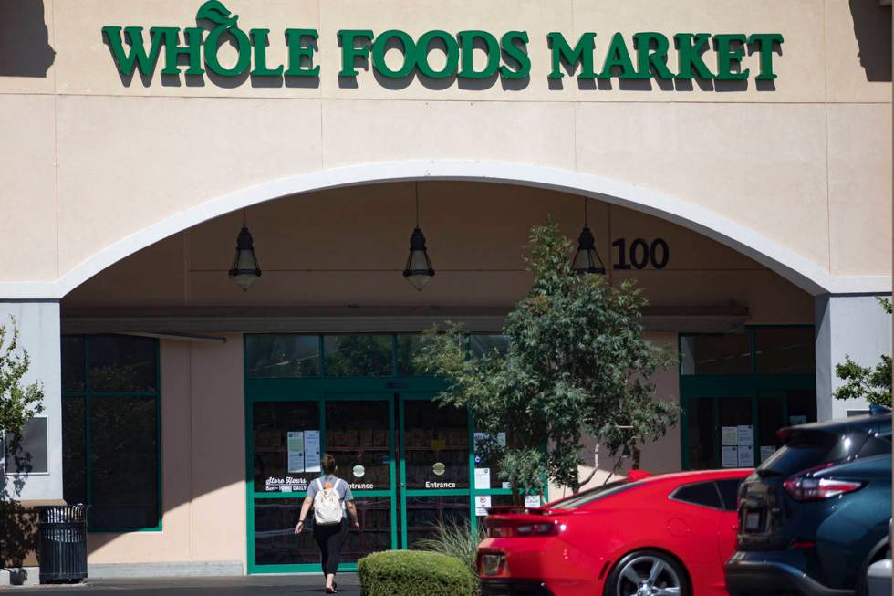A customer enters the Whole Foods in Henderson, Thursday, July 2, 2020. (Rachel Aston/Las Vegas ...