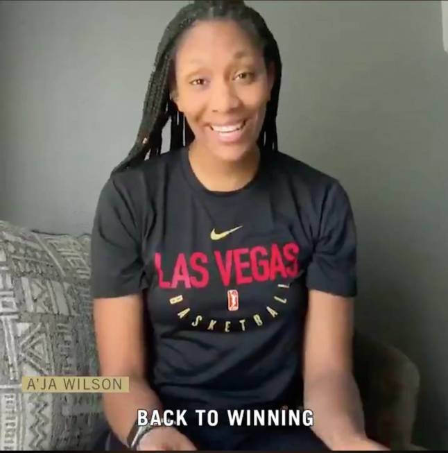 Las Vegas Aces star A'ja Wilson shown in a new social media campaign launched by MGM Resorts In ...