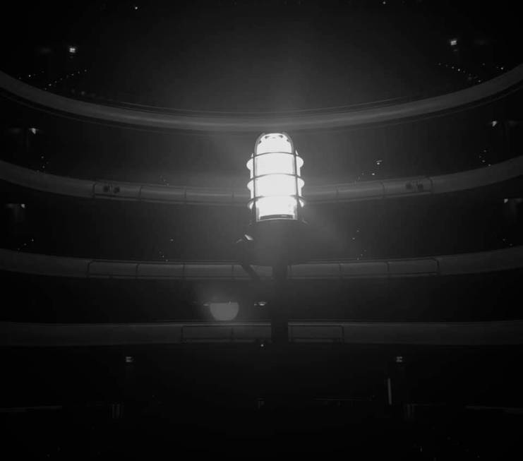 The "ghost light" at Reynolds Hall, shown on Wednesday, July 1, 2020. (Myron Martin)