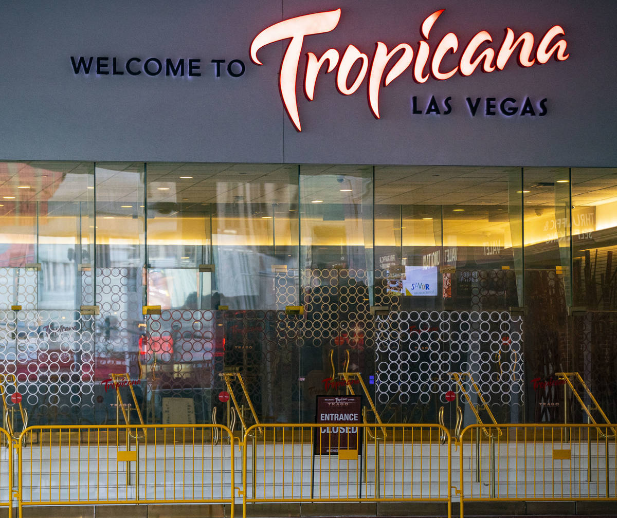 A view of the Tropicana Las Vegas, which remains closed despite casino reopenings across the st ...