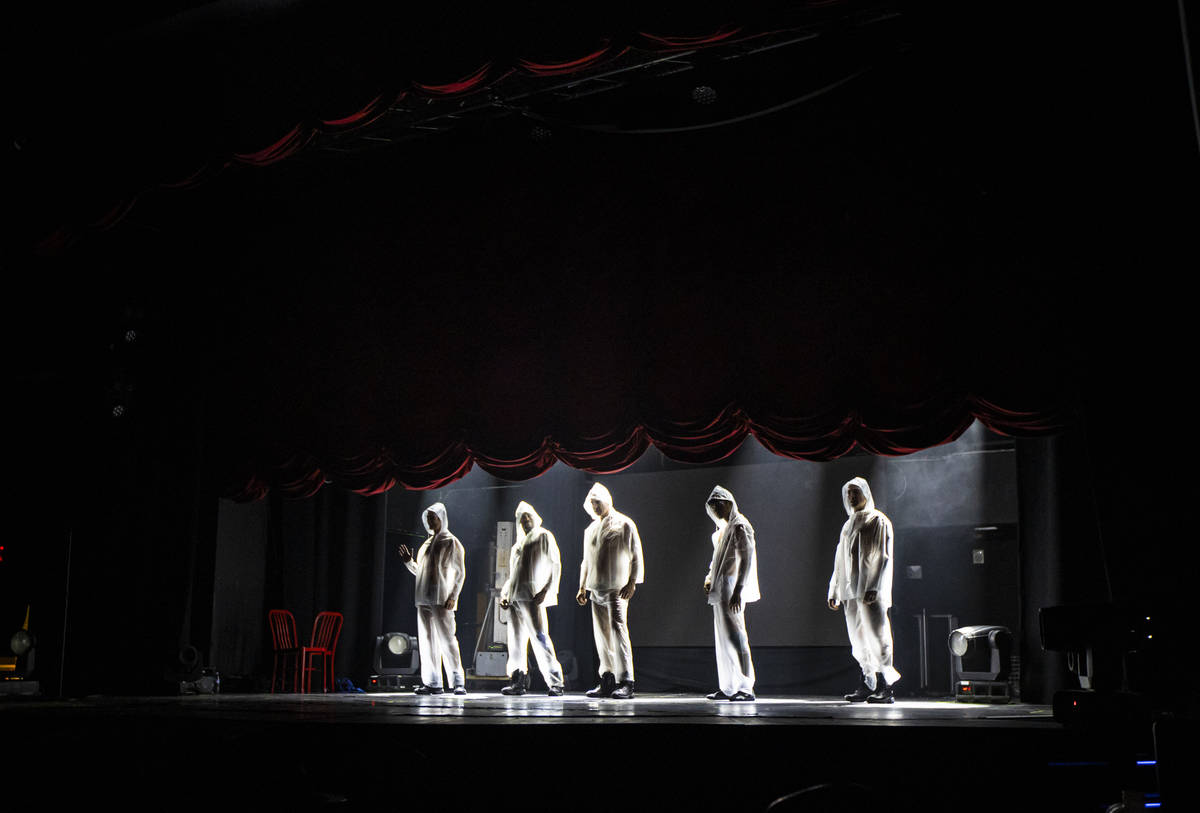 Aussie Heat performers on stage during a dress rehearsal at the Mosaic Theater on the Las Vegas ...