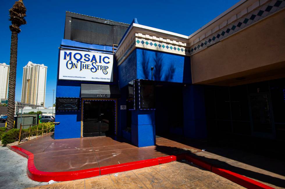 A view of the Mosaic Theater on the Las Vegas Strip on Wednesday, July 8, 2020. (Chase Stevens/ ...