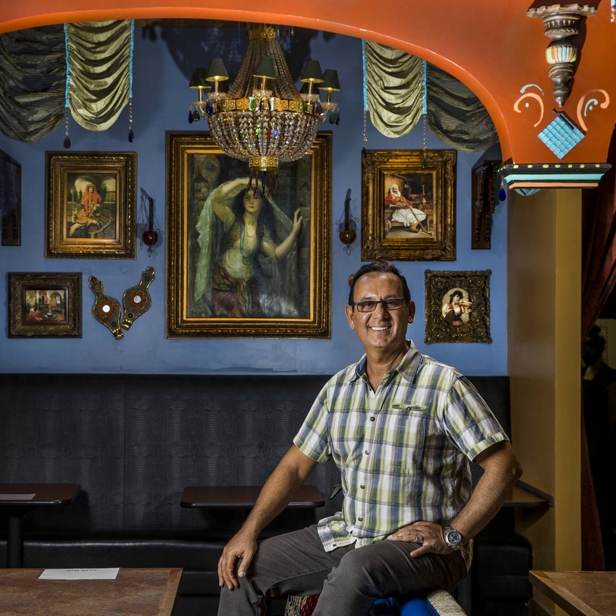 Paymon Raouf of Paymon's Mediterranean CafŽ & Hookah Lounge on Wednesday, July 8, 202 ...