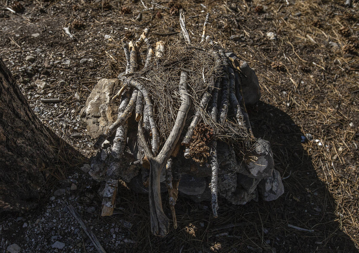 An illegal fire pit on a trail at Mount Charleston on Tuesday, July 7, 2020, near Las Vegas. (B ...