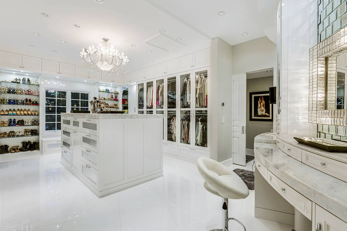 One of the master closets in the Queensridge mansion. (Tom Love Group)