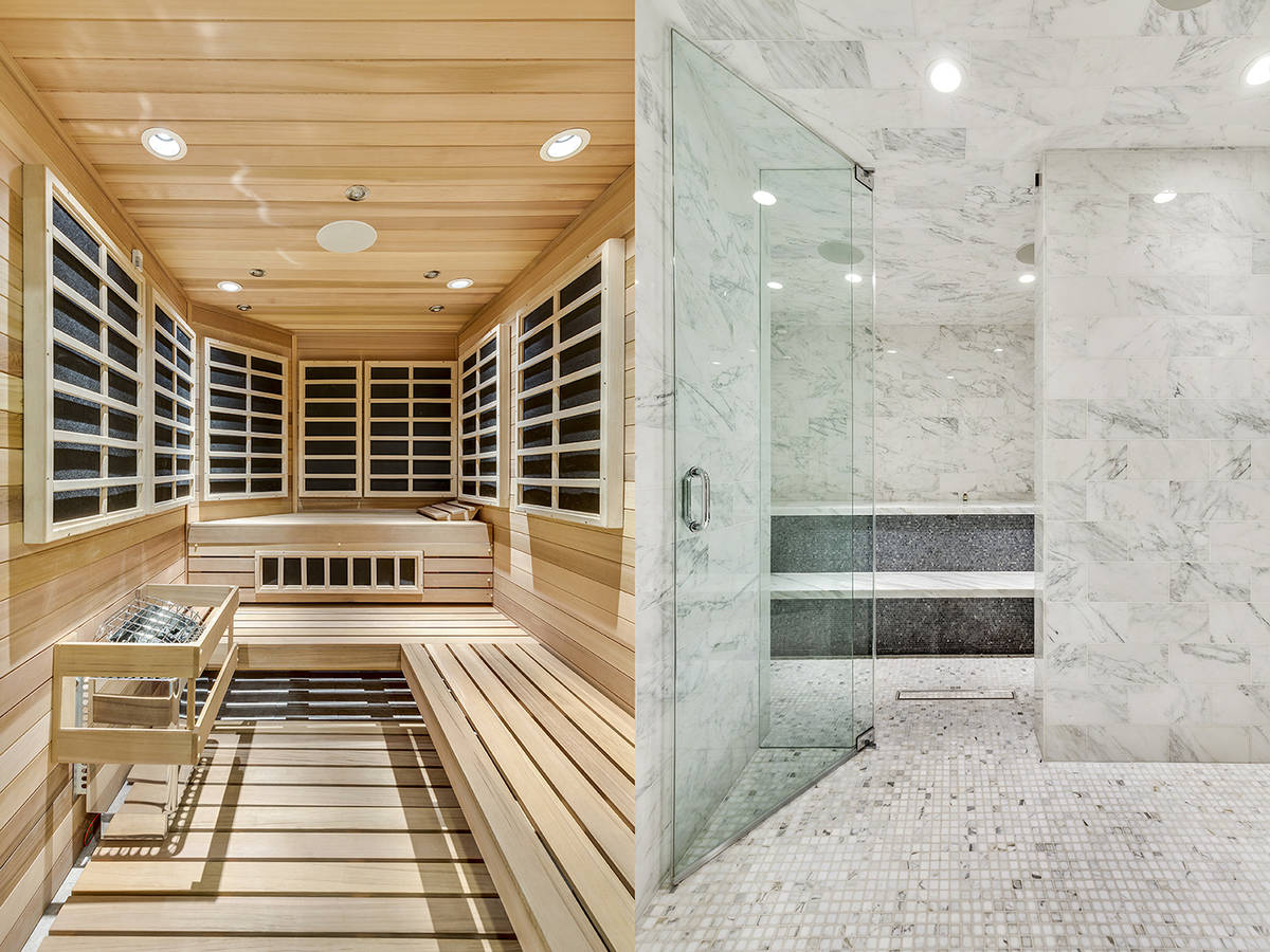 The Queensridge mansion features an indoor spa and steam room. (Tom Love Group)