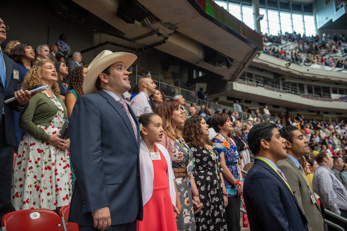 Jehovah's Witnesses attend a 2019 convention in Houston. (Courtesy Jehovah's Witnesses)