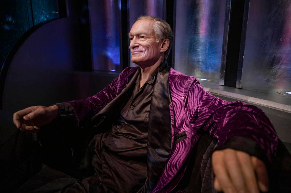 A wax figure of Playboy's Hugh Hefner is seen during a tour of Madame Tussauds Las Vegas wax mu ...