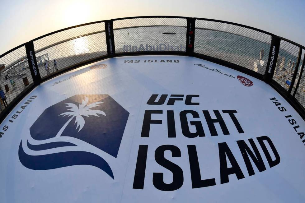 ABU DHABI, UNITED ARAB EMIRATES - JULY 09: A general view of the Octagon at Yas Beach ahead of ...