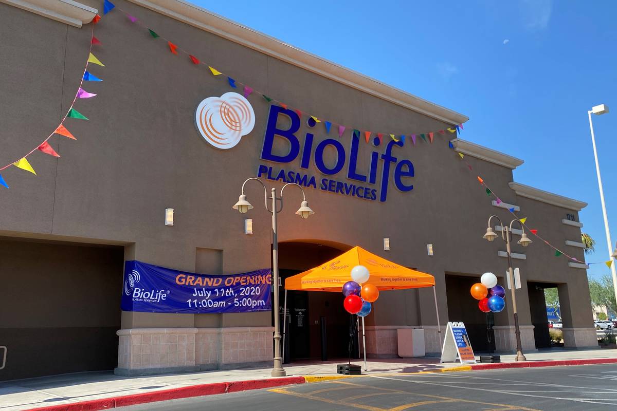 The new BioLife Plasma Services plasma collection center in North Las Vegas on its grand openin ...