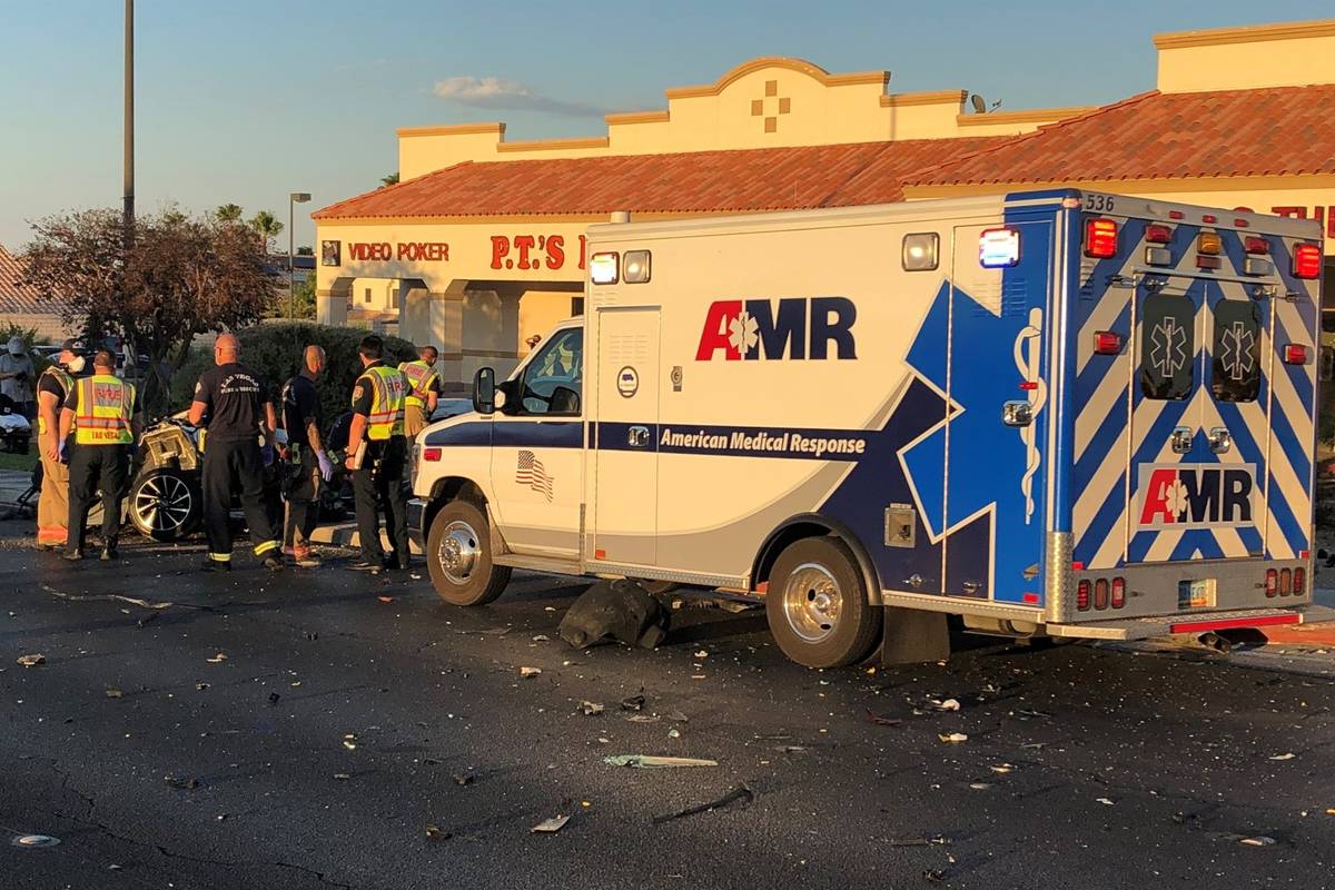 A 1-year-old child was killed in a two-vehicle crash at Rampart and Lake Mead boulevards about ...