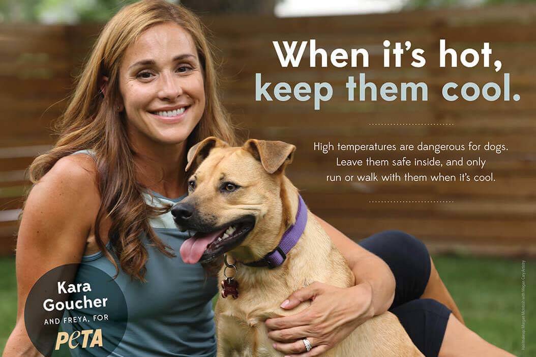 PETA's hot weather public announcement featuring American Olympic long-distance runner, Kara Go ...